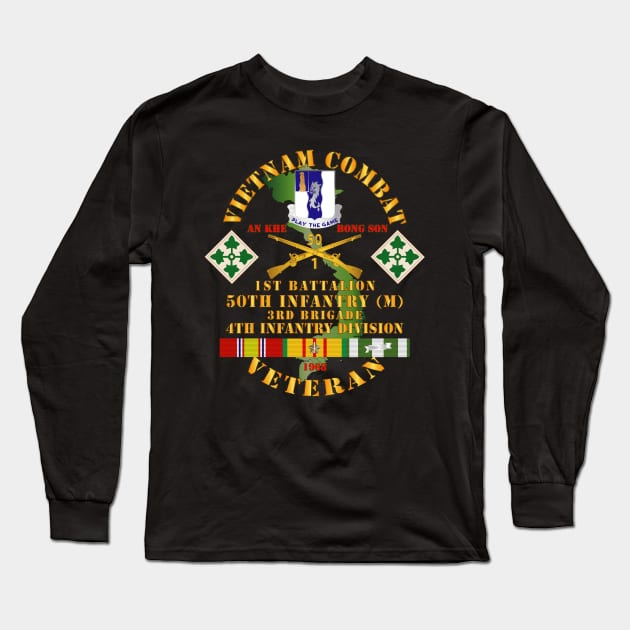 Vietnam Combat Veteran w 1st Bn - 50th Inf - 3rd Bde 4th Inf Div 1968 w VN SVC Long Sleeve T-Shirt by twix123844